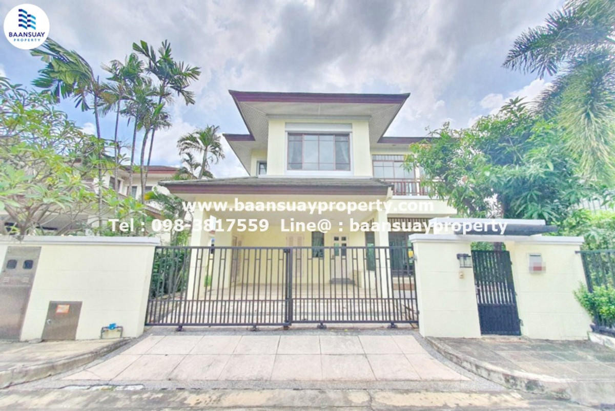 For RentHouseLadkrabang, Suwannaphum Airport : For rent, 2-story detached house with furniture, On Nut Road, Lat Krabang intersection, near Robinson, Lat Krabang.
