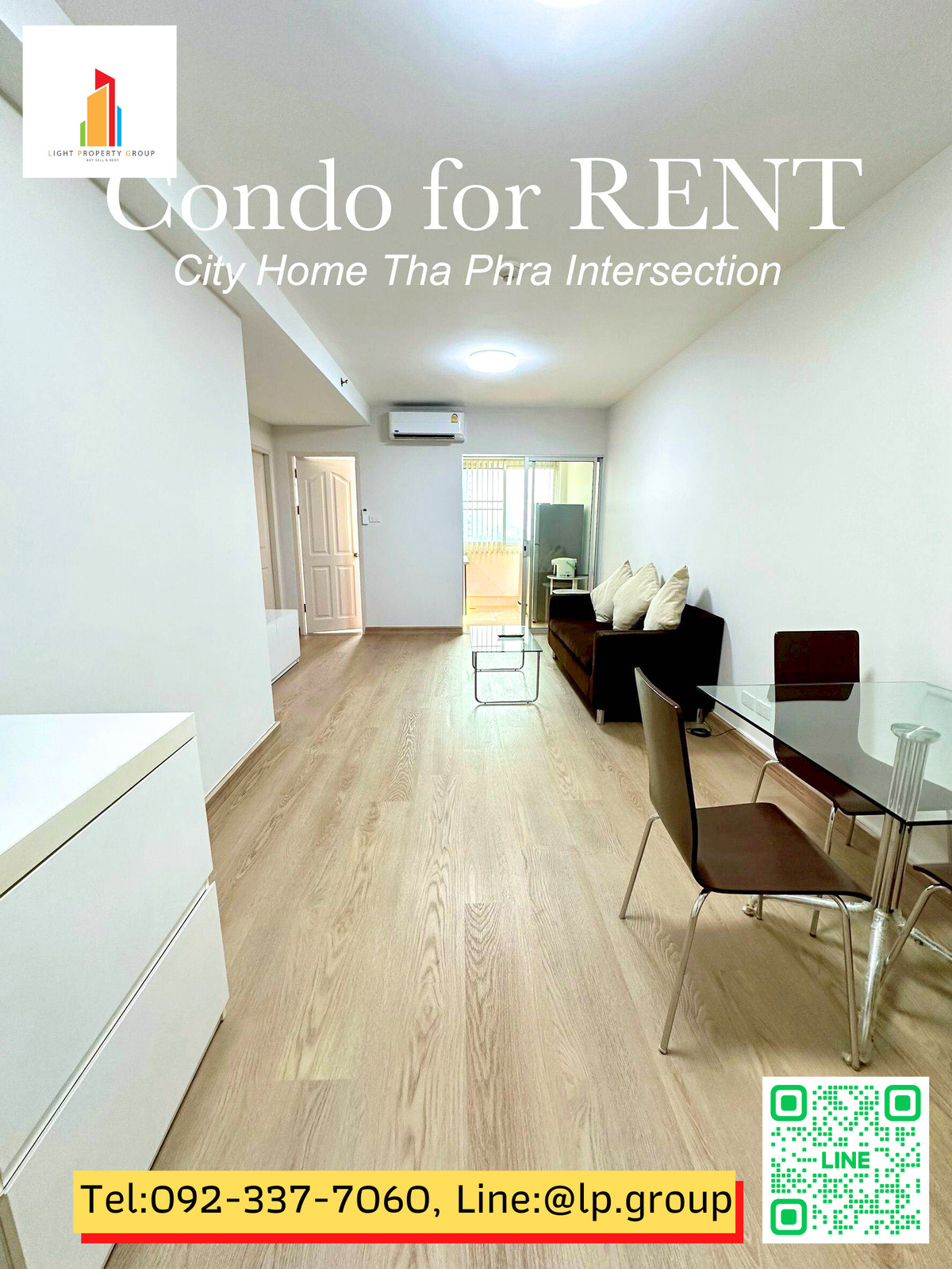 For RentCondoThaphra, Talat Phlu, Wutthakat : Large room for rent, newly decorated, lots of space 