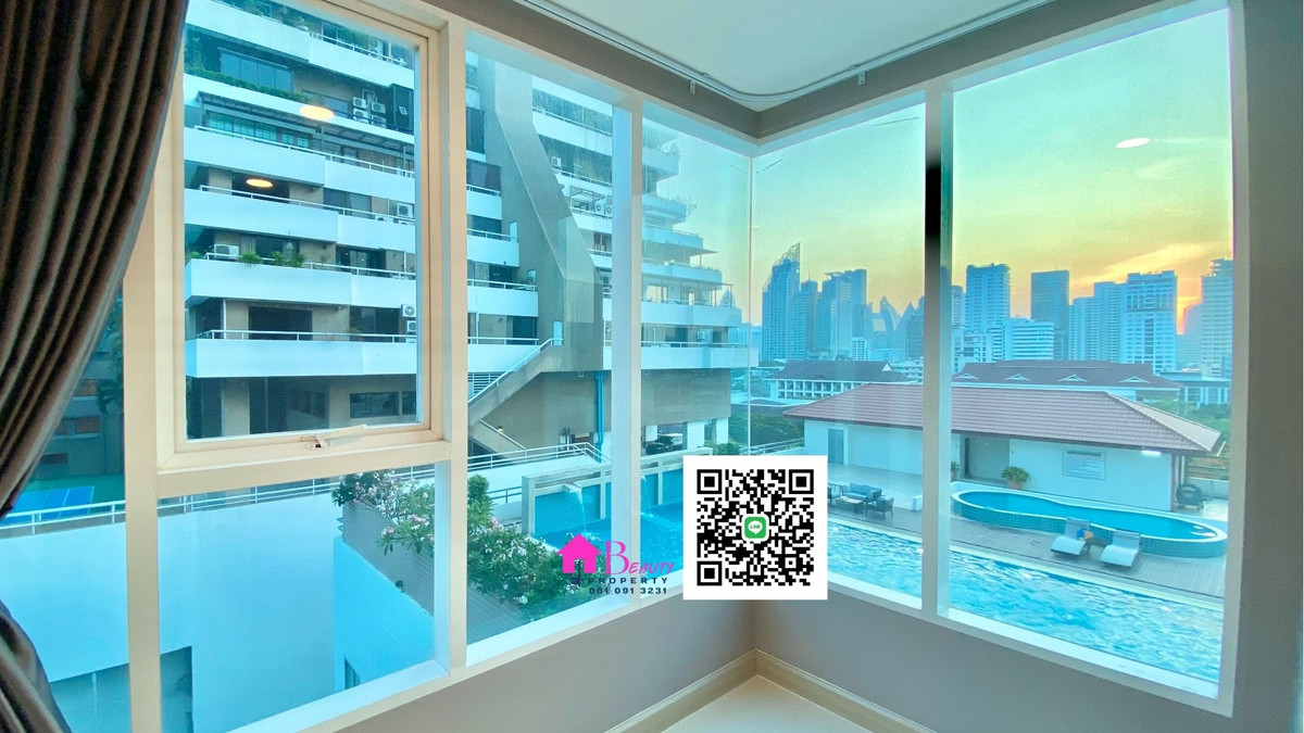 ให้เช่าคอนโดสุขุมวิท อโศก ทองหล่อ : ให้เช่า 2 ห้องนอน ทำเลอโศก  “ห้องใหญ่ คุ้มค่า วิวสระ ลมดี” โทร/ไลน์ 081 091 3231 Sukhumvit Living Town