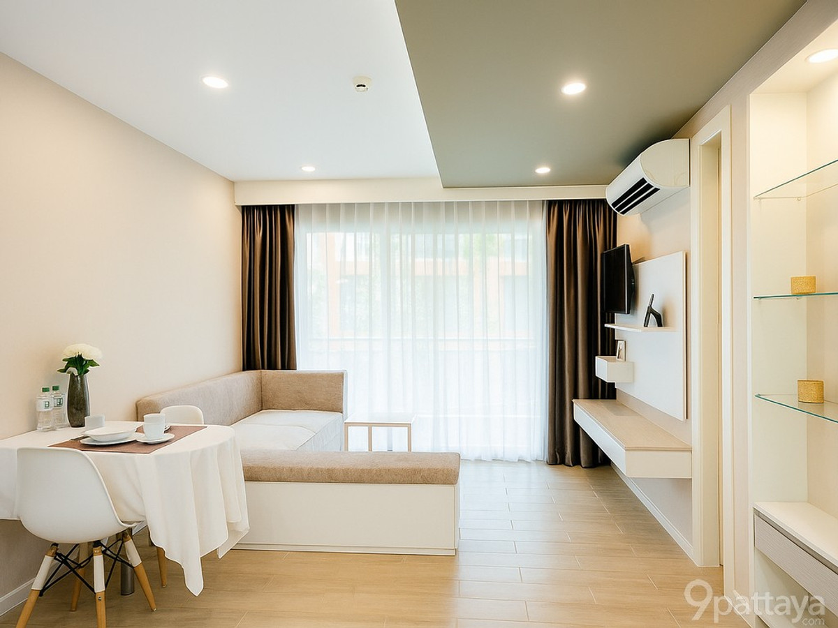 For RentCondoPattaya, Bangsaen, Chonburi : For Sale & Rent | Seven Seas Condo Resort Jomtien – Pattaya ✨Building F | 2nd Floor Size: 36.5 sqm 1 Bedroom | 1 Bathroom | 1 Living Room  Condo with Its Own Water Park Live like you’re on vacation every day — just 900 meters from Jomtien Beach 🌴