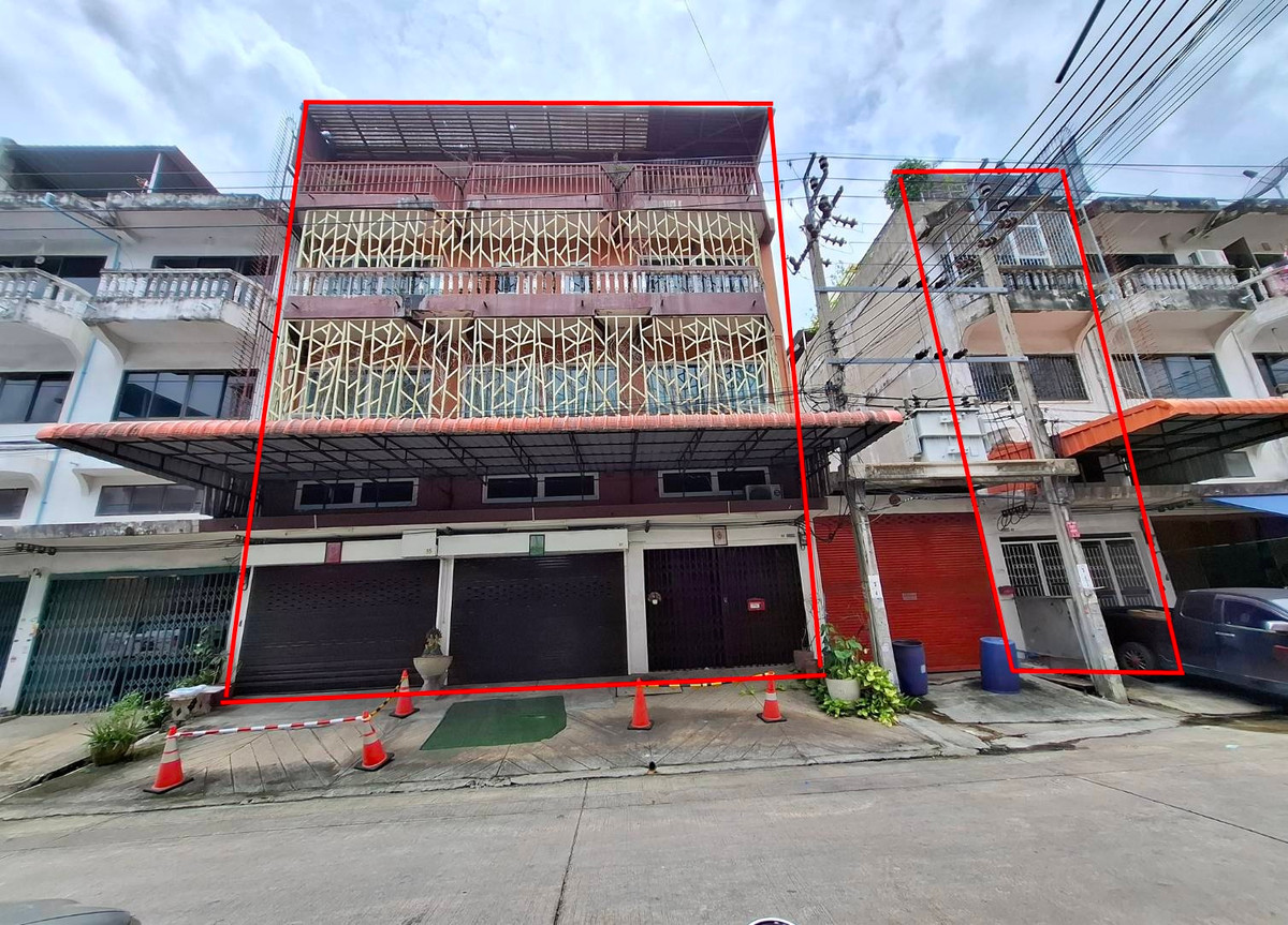 For SaleShop HouseRama 2, Bang Khun Thian : Commercial building for sale, 4 units, 3.5 floors, with warehouse, total area 195.70 sq m, Sakae Ngam Soi 35, Rama 2 Road, Bang Khun Thian District, Bangkok, price 25,000,000 baht.
