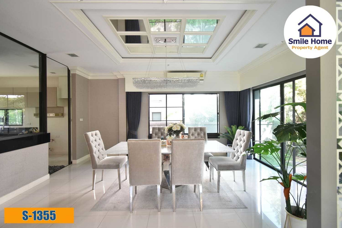 For SaleHouseLadkrabang, Suwannaphum Airport : Single house for sale Manthana On Nut-Wongwaen 4  The house is ready to move in, the biggest tie.