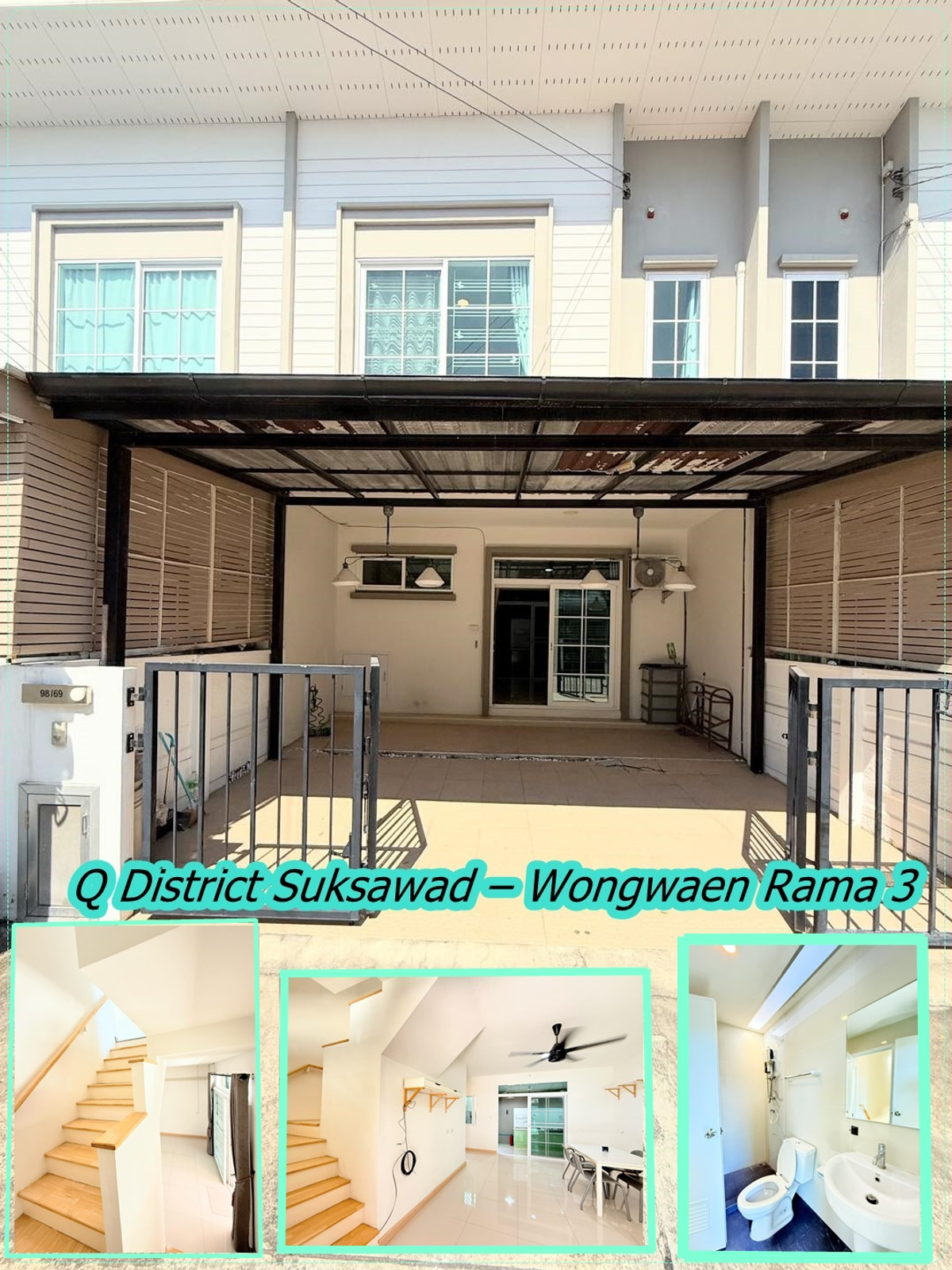 ขายทาวน์โฮมราษฎร์บูรณะ สุขสวัสดิ์ : ด่วน! พร้อมอยู่ ราคาพิเศษสุด ทาวน์โฮมสวยๆ คิว ดิสทริค สุขสวัสดิ์-วงแหวนพระราม3 (Q District)