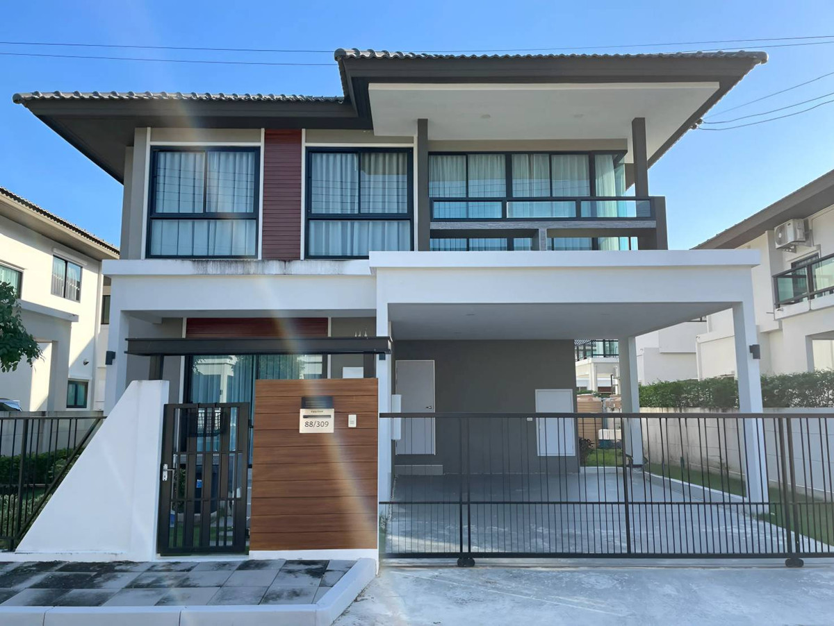 ให้เช่าบ้านปทุมธานี รังสิต ธรรมศาสตร์ : ME2500282 บ้านเดี่ยวให้เช่า  หมู่บ้านธัญญาภิรมย์ แกรนด์วิลล์ คลอง 7 พร้อมเฟอร์นิเจอร์ครบ