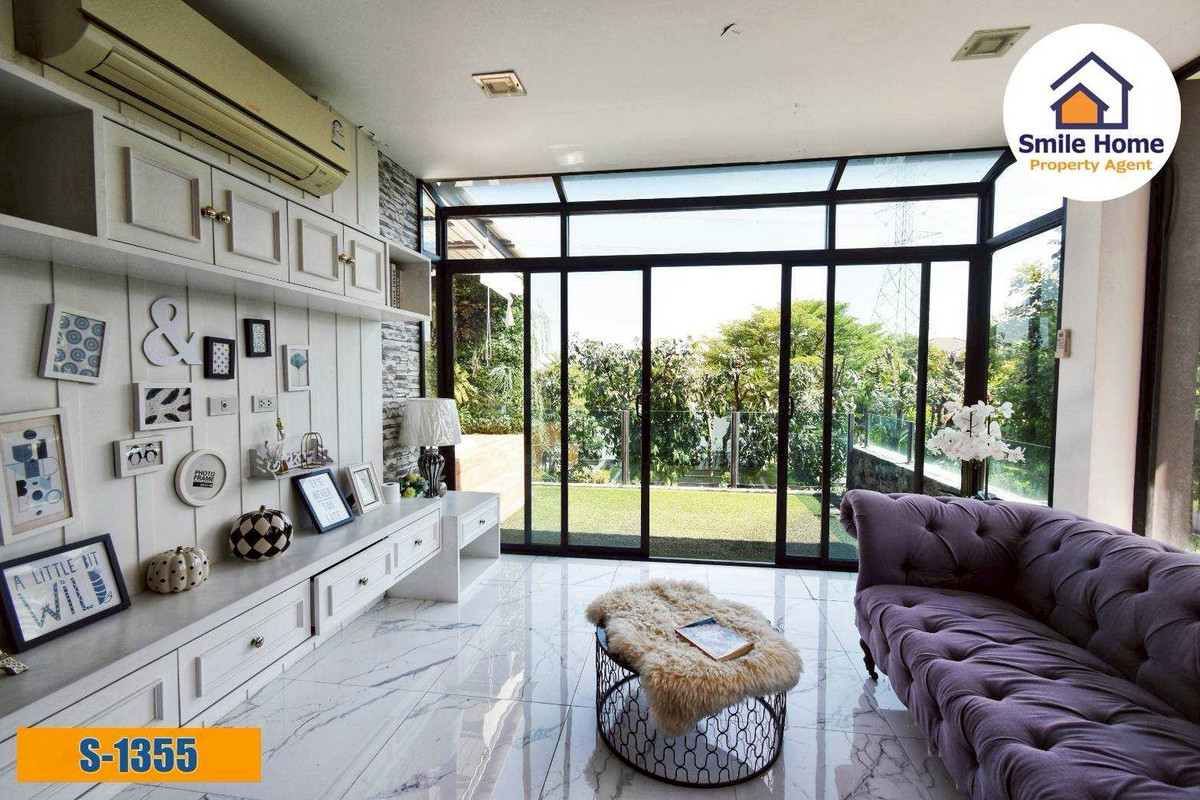 For SaleHouseLadkrabang, Suwannaphum Airport : Single house for sale Manthana On Nut-Wongwaen 4  The house is ready to move in, the biggest tie.