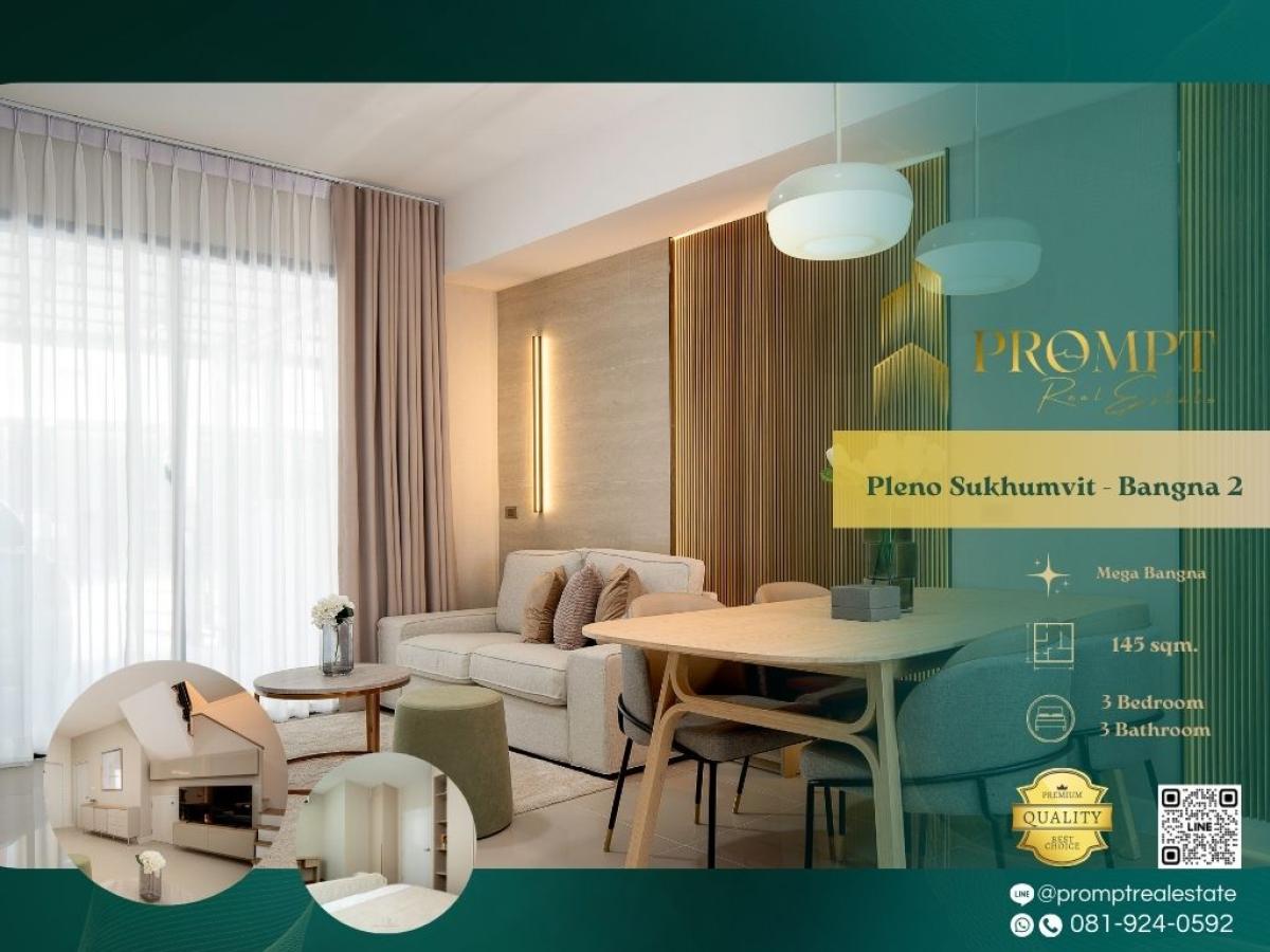 For RentHouseBangna, Bearing, Lasalle : OP01993 - Pleno Sukhumvit - Bangna 2 :  พลีโน่ สุขุมวิท - บางนา 2 - #MegaBangna #International School (SISB / TCIS / Concordian) #Suvarnabhumi Airport

Family-friendly Bangna community near major malls, international schools, and key Sukhumvit–Bangna conn