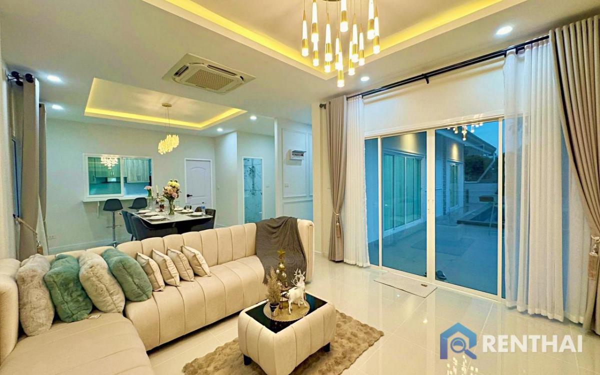 For SaleHousePattaya, Bangsaen, Chonburi : Modern 3-Bedroom Pool Villa in a Secure Community