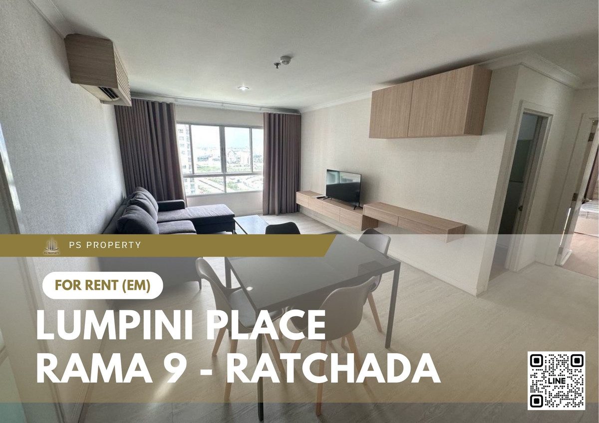 For RentCondoRama9, Petchburi, RCA : For rent 📍 Lumpini Place Rama 9 - Ratchada 📍 2 bedrooms, 2 bathrooms, fully furnished and equipped, near MRT Rama 9