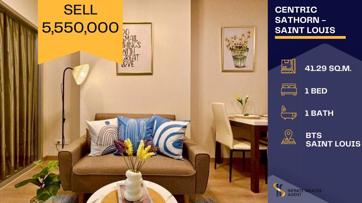 For SaleCondoSathorn, Narathiwat : 💎 Newly Renovated Unit at Centric Sathorn – Saint Louis!🚄Prime location near BTS Saint Louis 💰 Selling Price: 5,550,000 THB