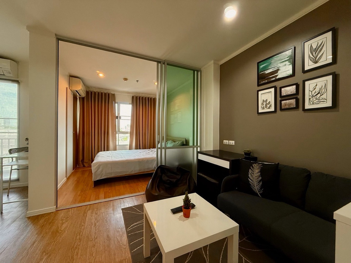 For RentCondoBangna, Bearing, Lasalle : For rent/For Rent Lumpini Ville Lasalle (Lumpini Ville Lasalle), room size 26 sq m, 4th floor, fully furnished and electrical appliances, good location, convenient travel, plenty of food nearby the project. Near the BTS yellow and green lines, price 7,500