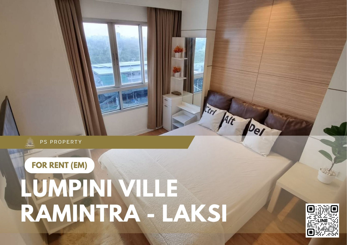 For RentCondoNawamin, Ramindra : For rent ✨ Lumpini Ville Ramintra - Laksi ✨ High floor, beautiful view, fully furnished and equipped with appliances