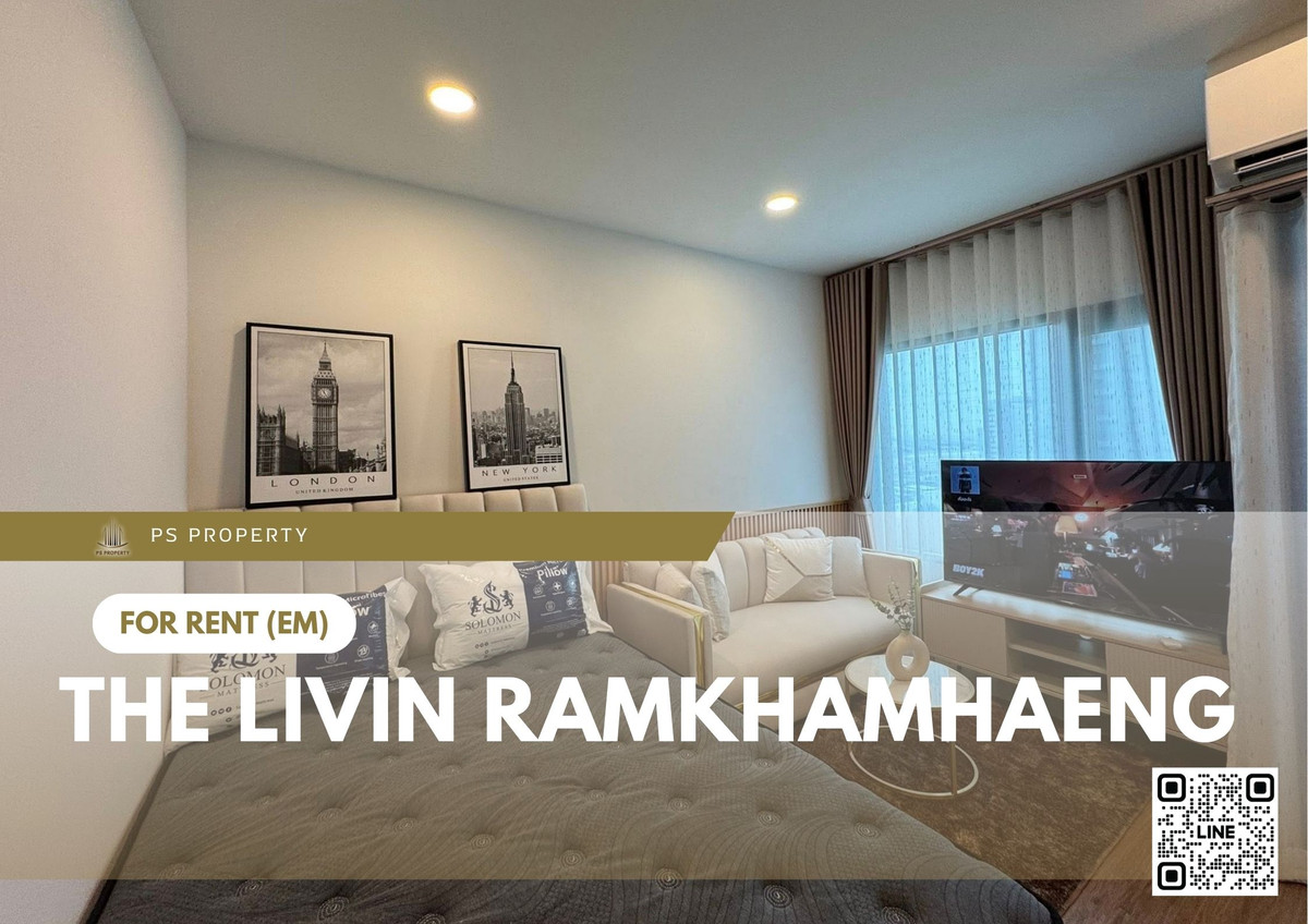 For RentCondoRamkhamhaeng, Hua Mak : For rent 🔥 The Livin Ramkhamhaeng 🔥 Fully furnished and equipped, near MRT Lam Sali