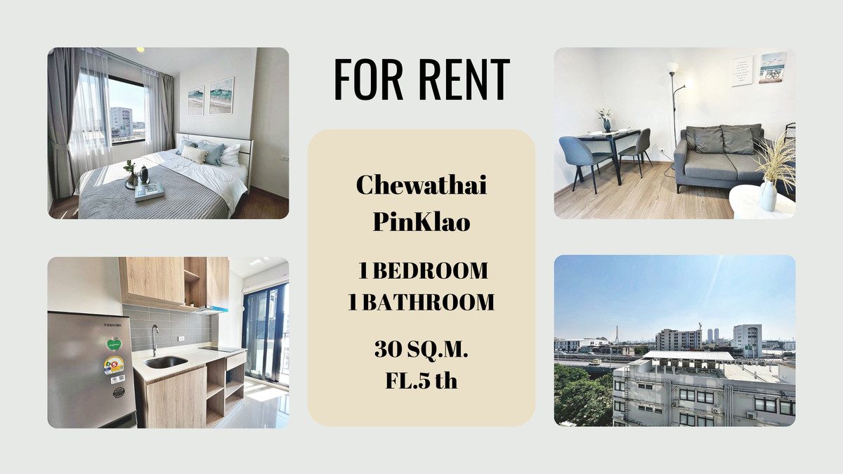 For RentCondoPinklao, Charansanitwong : ✨ Quality-Inspired Pick! condo chewathai pinklao Fully Furnished & Truly Worth Seeing