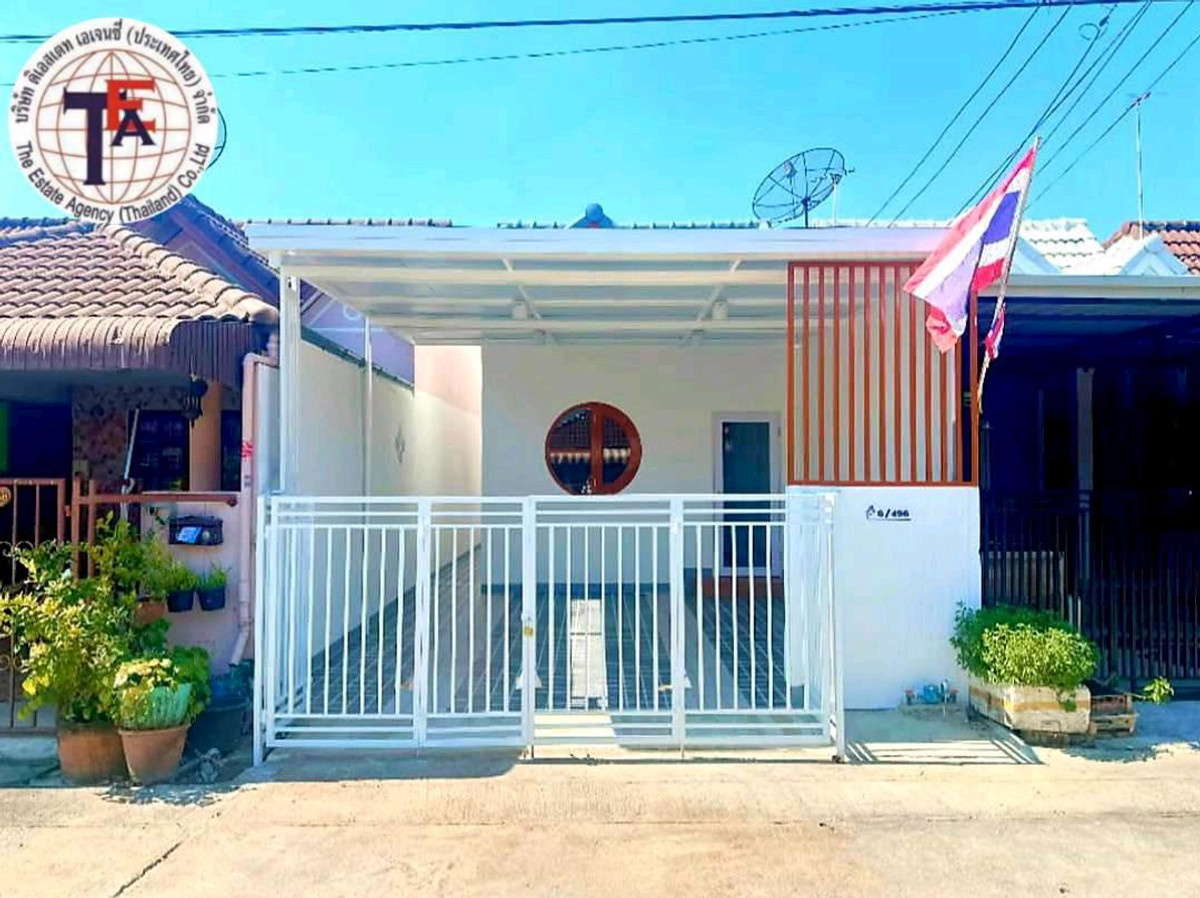 For SaleTownhomeMin Buri, Romklao : Single-storey townhouse for sale Wattana Rom Sai Village, Sangkhasanti, Suk Krathum Rai, Nong Chok, Nong Chok Fresh Market Wat Nong Chok Secondary School Saint Teresa School Vejkarunarat Hospital