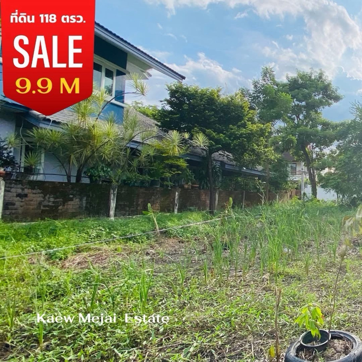 For SaleLandSeri Thai, Ramkhamhaeng Nida : Corner plot of land for sale – Navathani Village, Serithai 59, the ultimate in peace and privacy. In a premium location, price only 9.9 million baht (❌❌Instant discount 1 million baht from 10.9 million)