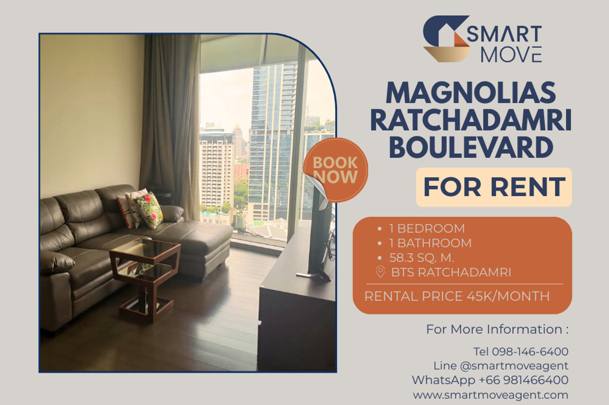 For RentCondoWitthayu, Chidlom, Langsuan, Ploenchit : C20230109666...Magnolias Ratchadamri Boulevard, For rent 1 bedroom 1 bathroom, ready to move in 
