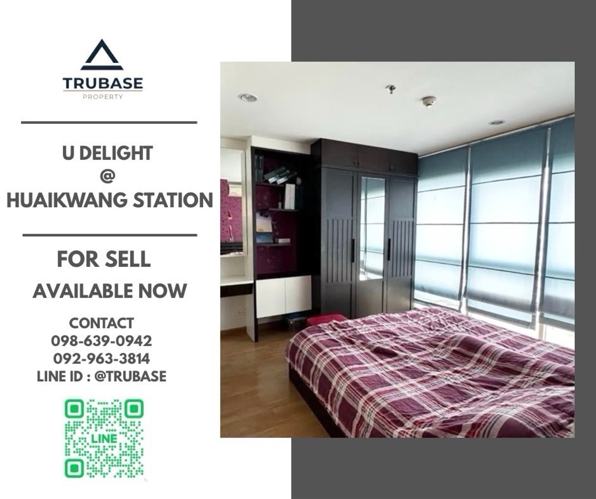 For SaleCondoRatchadapisek, Huaikwang, Suttisan : 📍 Condo for sale U Delight @ Huai Khwang Station, convenient travel, near MRT Huai Khwang 🚆 There is a Shuttle Van to pick up and deliver to the MRT station 🛺✨