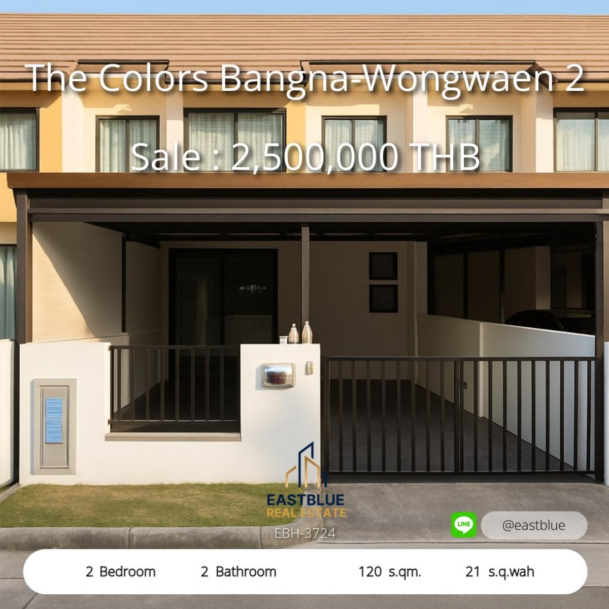 For SaleTownhomeSamut Prakan,Samrong : บ้านสวย The Colors บางนา-วงแหวน 2 ห้องนอน 2 ห้องน้ำ พร้อมเข้าอยู่ 
เช่าเพียง 16,000 บ./ด. หรือซื้อขาด 2.5 ล้านเท่านั้น รอช้าอดใจไม่ไหว!