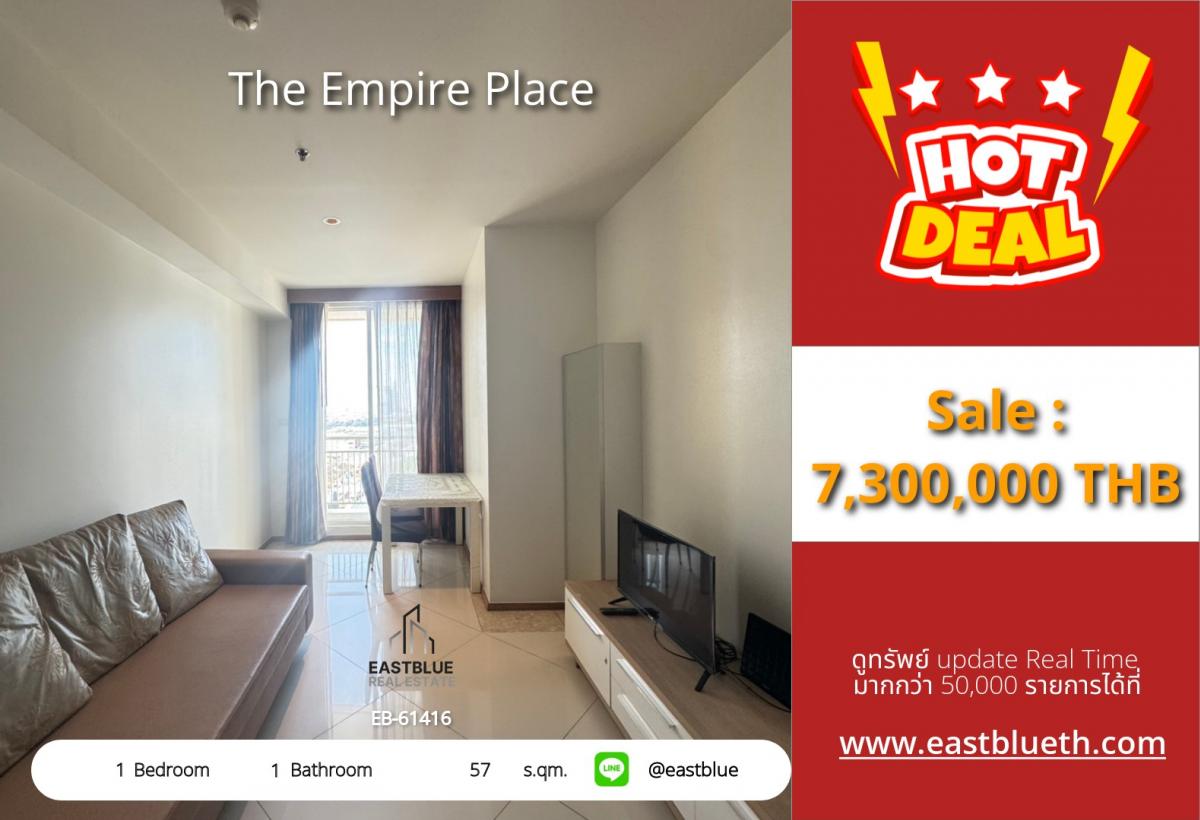 ขายคอนโดสาทร นราธิวาส : 06/02/2026, รวมค่าโอนสุดคุ้ม! คอนโดหรู The Empire Place 57 ตร.ม. ใจกลางสีลม ใกล้ BTS Chong Nonsi ราคาเพียง 7.3 ล้าน พร้อมฟิตเนส-สระว่ายน้ำและสิ่งอำนวยความสะดวกครบครัน!