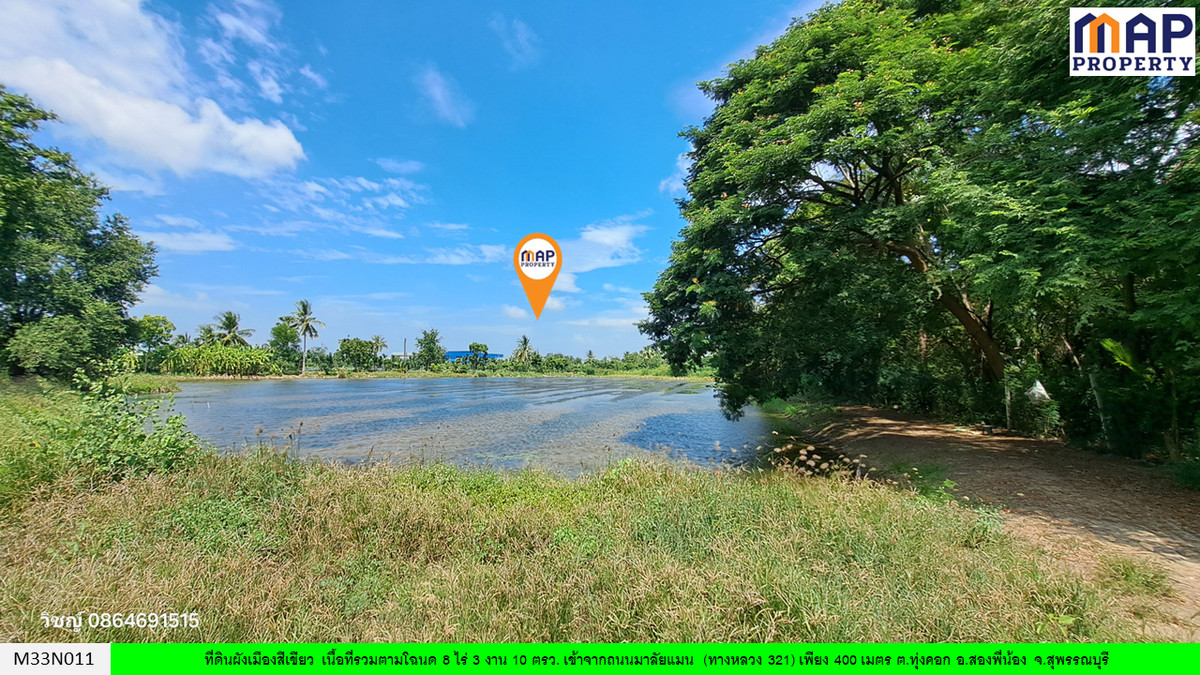 ขายที่ดินสุพรรณบุรี : ที่ดินสองพี่น้อง ใกล้ถนนมาลัยแมน