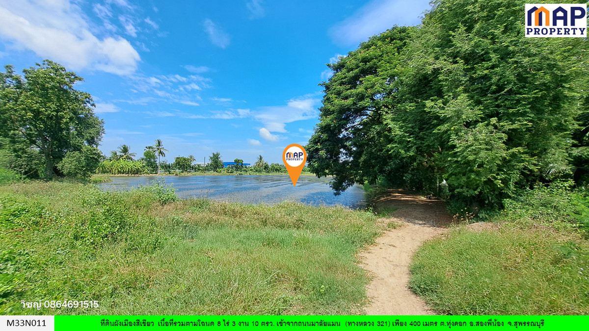 ขายที่ดินสุพรรณบุรี : ที่ดินสองพี่น้อง ใกล้ถนนมาลัยแมน