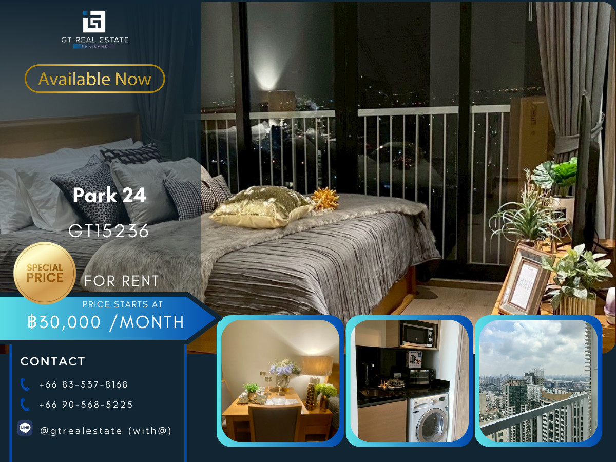 For RentCondoSukhumvit, Asoke, Thonglor : Park 24 Condo, convenient travel, near BTS, there is a shuttle, beautiful room, fully furnished. Ready to move in!!