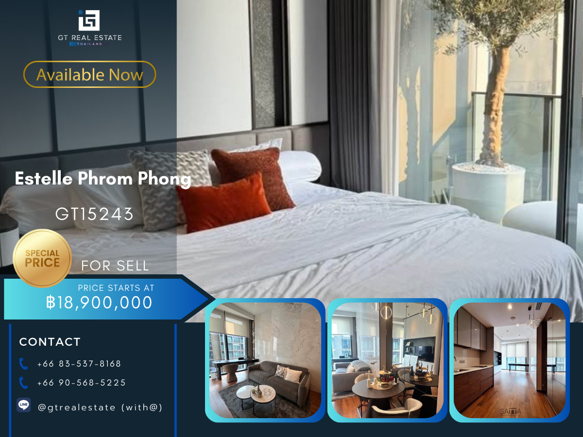 For SaleCondoSukhumvit, Asoke, Thonglor : Estelle Phrom Phong Condo, convenient travel, has a shuttle, beautiful room, fully furnished. Selling price starts at just 18,900,000
