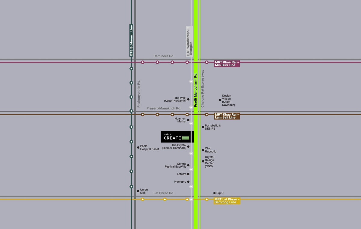 ขายดาวน์คอนโดเลียบทางด่วนรามอินทรา : ขายดาวน์ คอนโด Noble Create เอกมัย–รามอินทรา (30.10 ตร.ม.) 1 นอน  ติด Crystal Park ประดิษฐ์มนูธรรม
