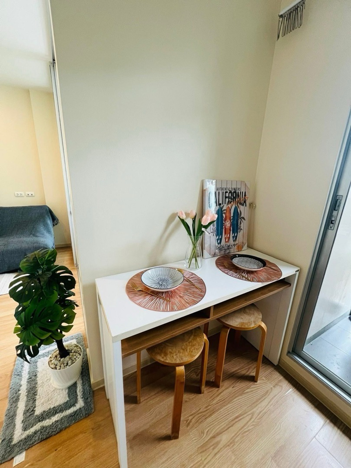 For SaleCondoOnnut, Udomsuk : 💫 Selling “Lumpini Ville On Nut 46”. Two units available in Building D and C1, 5th floor, facing the 7-Eleven. 💸 Price 1.39 million baht. The units are newly renovated. Building C1, 5th floor, 23 sq.m., street view. 7-Eleven is located under the building.