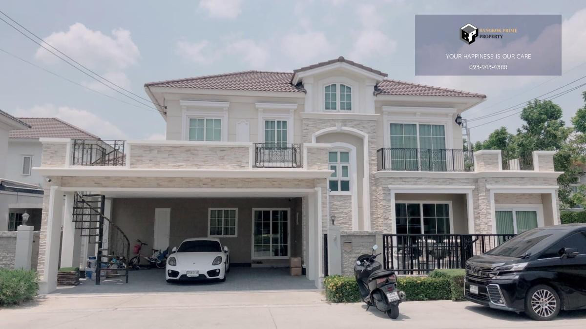 For SaleHouseKaset Nawamin,Ladplakao : Grandio Ladphrao-Kasetnawamin | Single house, corner plot, front garden view ✨ Corner Single House Facing the Garden |