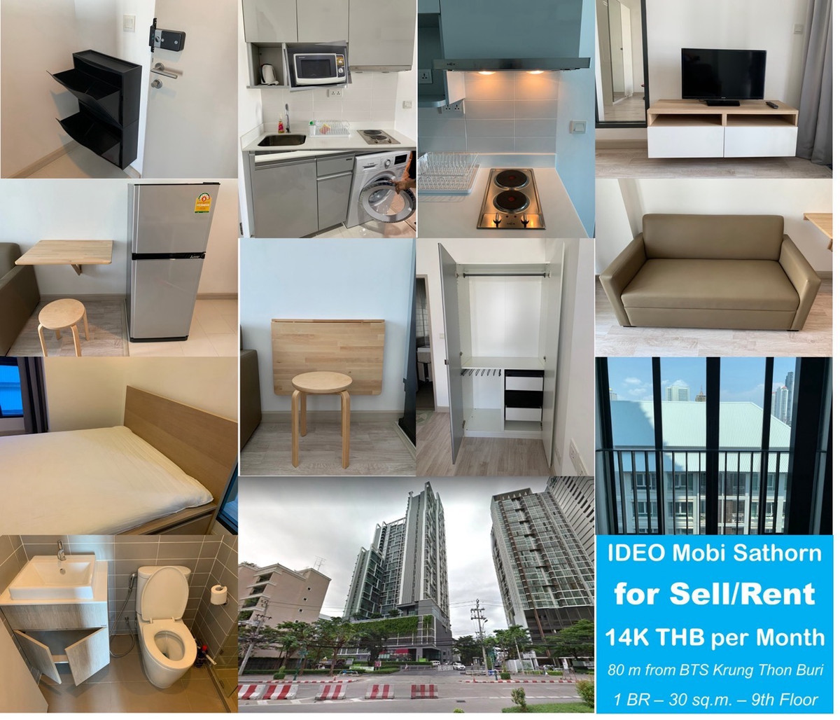 คอนโดวงเวียนใหญ่ เจริญนคร : 🎉🎉🎉 For Sale/Rent – 1 Bedroom, 1 Bathroom (30 sqm), only 80 m from BTS Krung Thon Buri 
🎉🎉🎉 ขาย/เช่า คอนโด 1 ห้องนอน 1 ห้องน้ำ ขนาด 30 ตร.ม. ห่าง BTS กรุงธนบุรี 80 เมตร