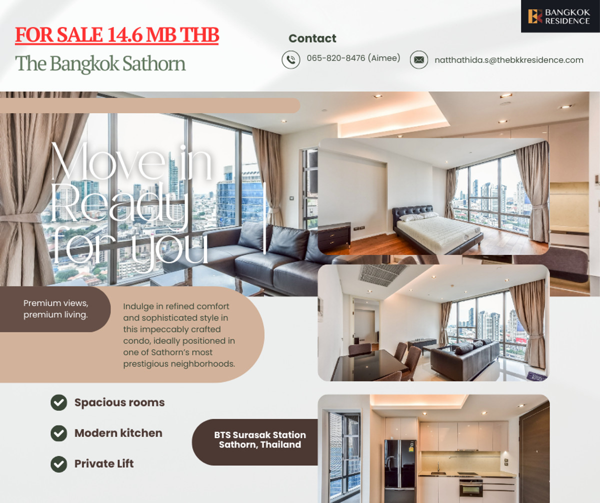 For SaleCondoSathorn, Narathiwat : 📌 FOR SALE ‼️ Great Price & Ready to Move In ✅ [River View‼️] By Aimee 0658208476 Call Now