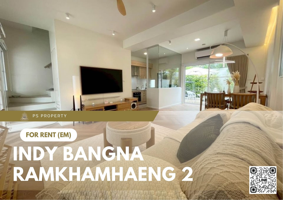 For RentTownhomeBangna, Bearing, Lasalle : Townhouse for rent ✨ Indy Bangna-Ramkhamhaeng 2 ✨ 3 bedrooms, 3 bathrooms, near Mega Bangna