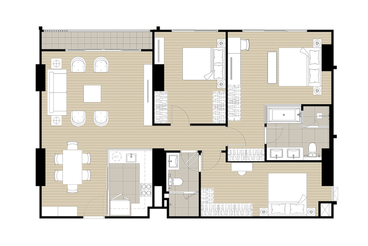 ขายคอนโดคลองเตย กล้วยน้ำไท : IDEO Sukhumvit – Rama 4 | Penthouse 3 Bedroom | 110.59 ตรม. สำหรับคนที่ต้องการพื้นที่กว้าง วิวสูง | 082-4499822