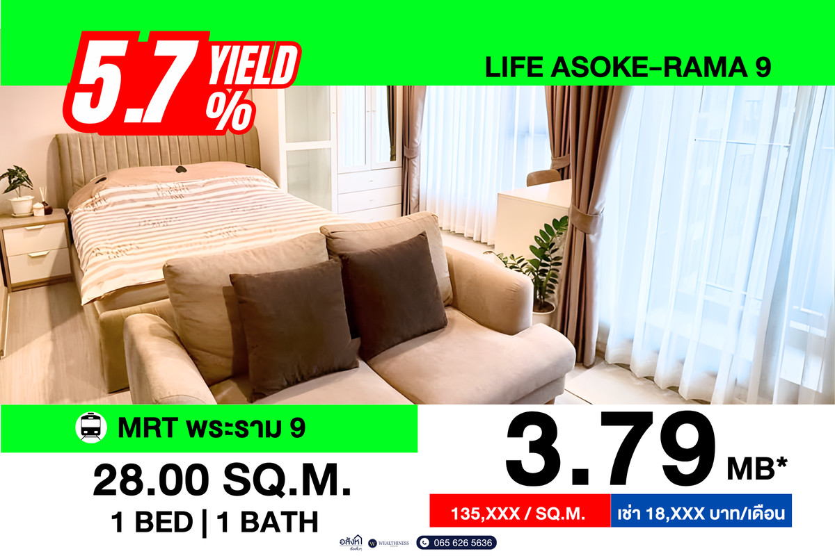 For SaleCondoRama9, Petchburi, RCA : 💥 Best Deal of the Year! Ready-to-move-in condo in the New CBD Only 3.79 MB | Cheaper to buy Than Rent 