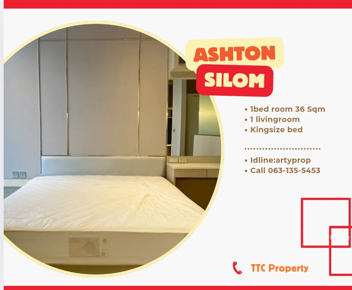 ให้เช่าคอนโดสีลม ศาลาแดง บางรัก : White Room Style ⚪️ Ashton Silom 1bed 36 Sqm Fullyfurnish , Welcome Foreign 30,000- 