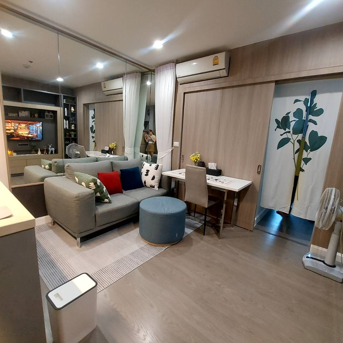 For SaleCondoRama9, Petchburi, RCA : Condo for sale, A Space ID Asoke-Ratchada, 1 bedroom, high floor, very beautiful, MRT Rama 9.