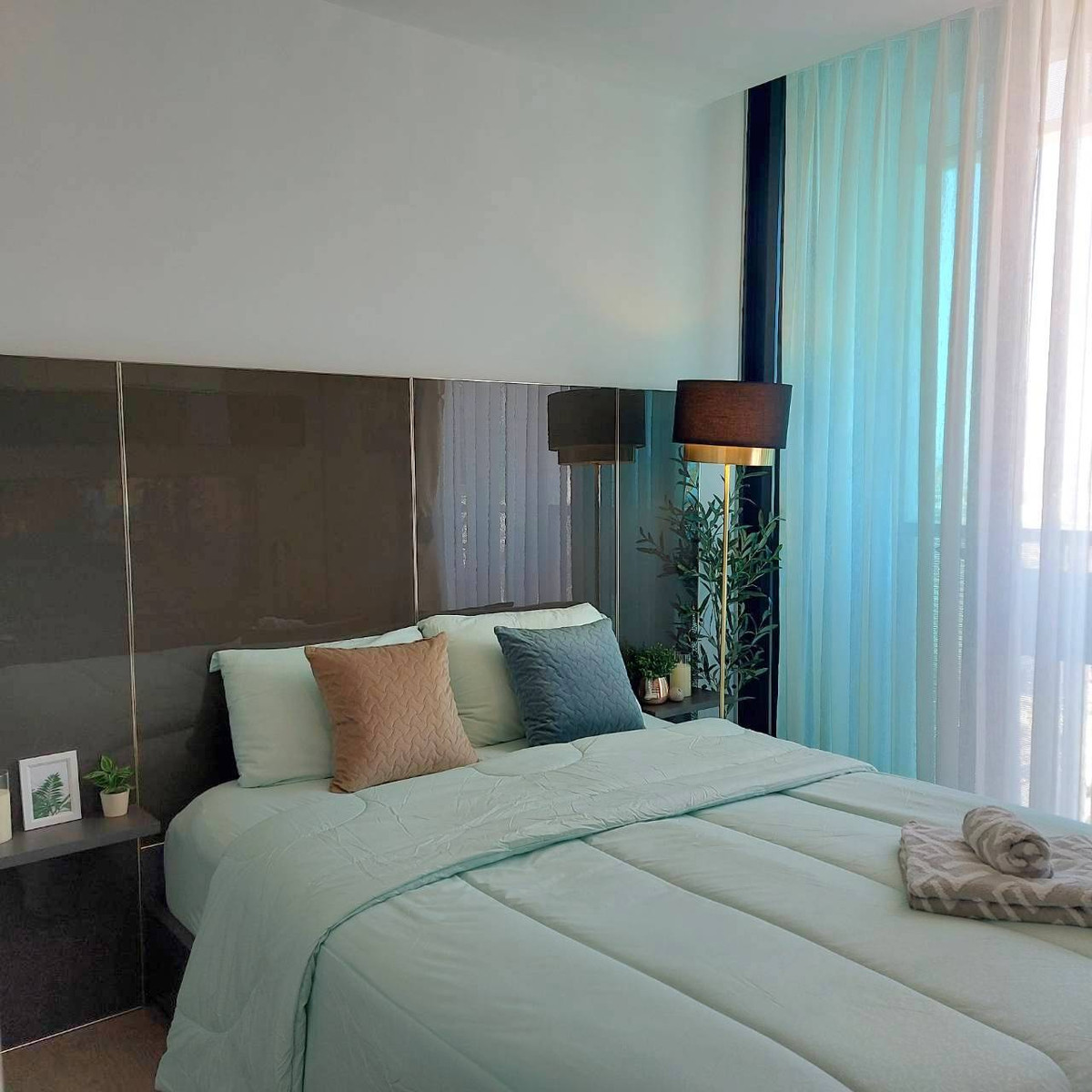 For SaleCondoRama9, Petchburi, RCA : Condo for sale, A Space ID Asoke-Ratchada, 1 bedroom, high floor, very beautiful, MRT Rama 9.