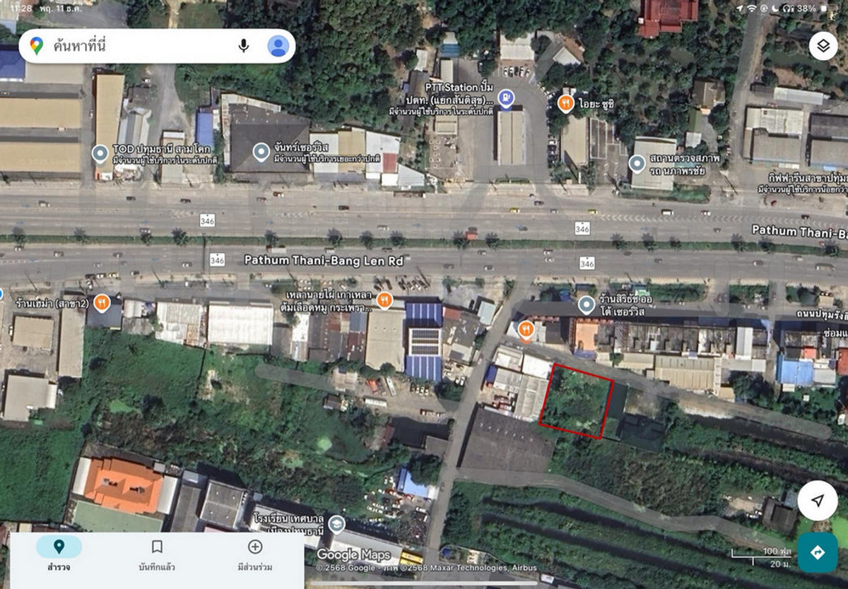 For RentLandPathum Thani,Rangsit, Thammasat : For inquiries, call: 061-549-2994 Land for rent, 200 square meters, entrance to Pathum Thani Municipality School, Road 346, Bang Prok, Mueang Pathum Thani, near Makro, suitable for a cafe, restaurant.