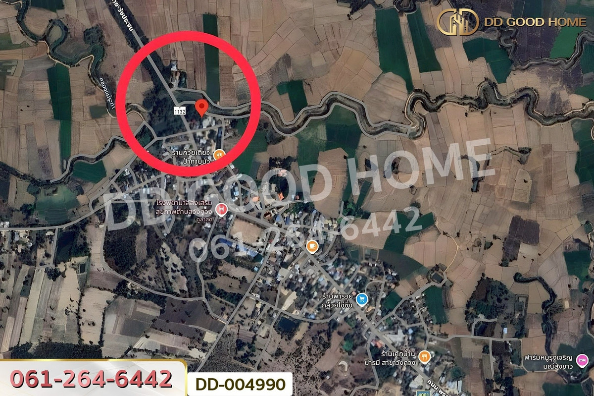 For SaleLandKamphaeng Phet : DD-004990 Land with buildings in Phran Kratai, 1 rai 76 sq.w., Kamphaeng Phet