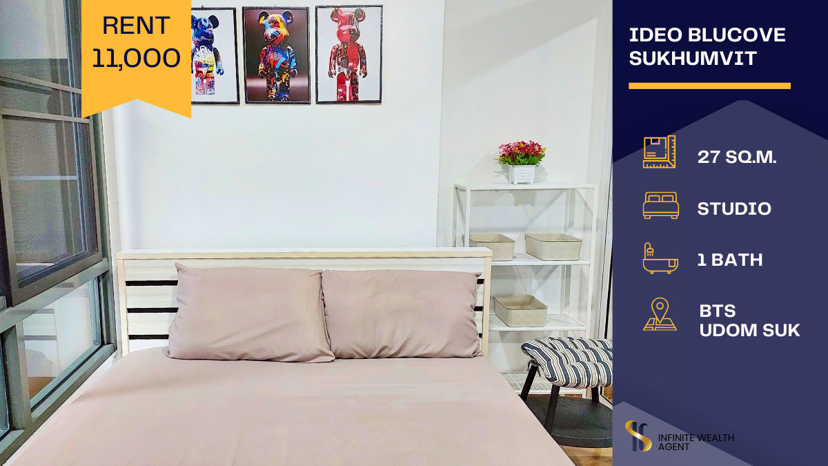 For RentCondoOnnut, Udomsuk : 🌆 For Rent Ideo Blucove Sukhumvit Fully furnished with full electrical appliances💰Rental price only 13,000 THB/month