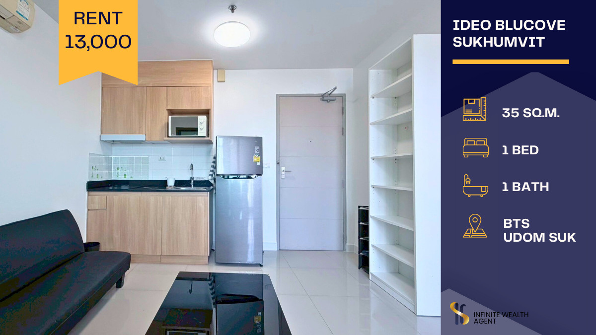 For RentCondoOnnut, Udomsuk : 🌆 For Rent: Ideo Blucove Sukhumvit City-view unit with a glimpse of the Chao Phraya River 🌇🌊Rental price only 13,000 THB/month
