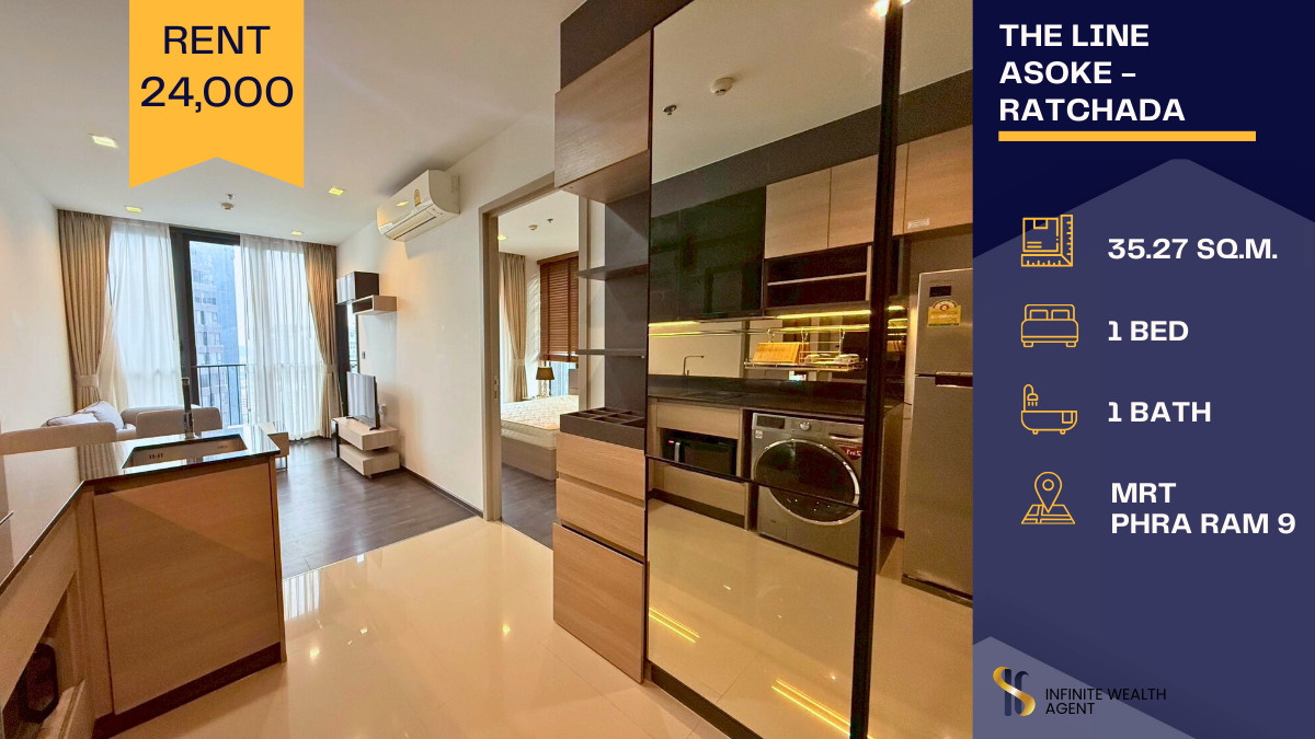 ให้เช่าคอนโดพระราม 9 เพชรบุรีตัดใหม่ RCA : ✨ ห้องว่างพร้อมอยู่ THE LINE Asoke Ratchada ✨ จัดห้องเป็นสัดส่วน อยู่สบาย ไม่อึดอัด เฟอร์ครบ หิ้วกระเป๋าเข้าอยู่ได้เลย 🧳🏙️
