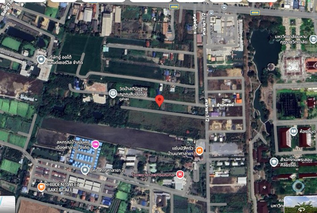 For SaleLandPhutthamonthon, Salaya : Vacant land for sale 0-1-05 rai, Phutthamonthon District, Salaya Subdistrict, Nakhon Pathom Province (near Mahidol University)