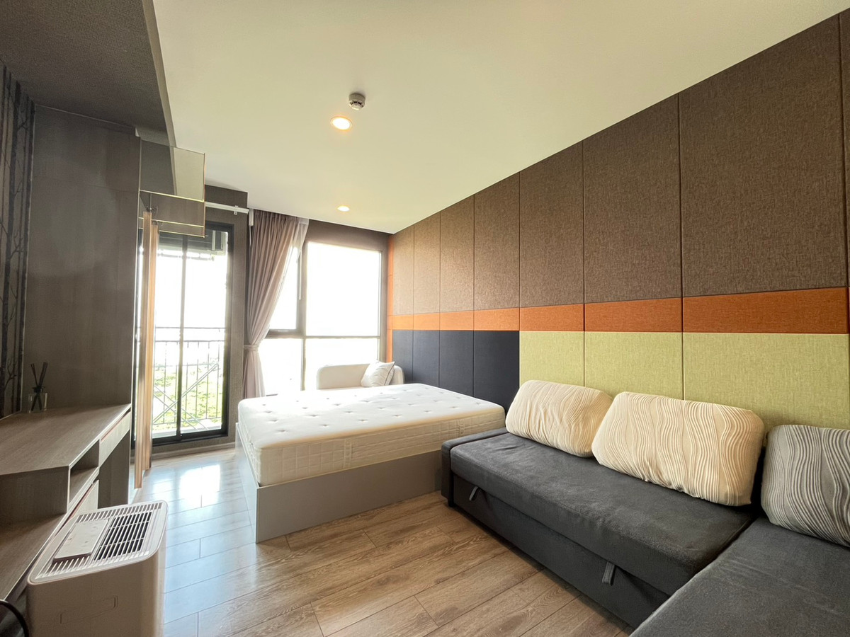 ให้เช่าคอนโดบางนา แบริ่ง ลาซาล : Knightbridge Collage Sukhumvit 107 , 1 ห้องนอนให้เช่า วิวสวย ชั้นสูง ผนังกรุ SCG ป้องกันเสียงรบกวน