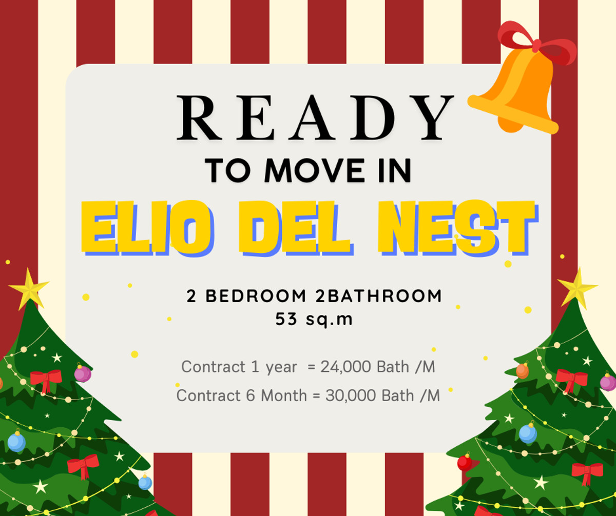 ให้เช่าคอนโดอ่อนนุช อุดมสุข : 📍 Available For Rent 🔥 Elio Del Nest  🔥 hot room! 🏙️ Property details - 2 Bed 2 Bath - 53 sqm. / Lower floor  24,000 bath / Month