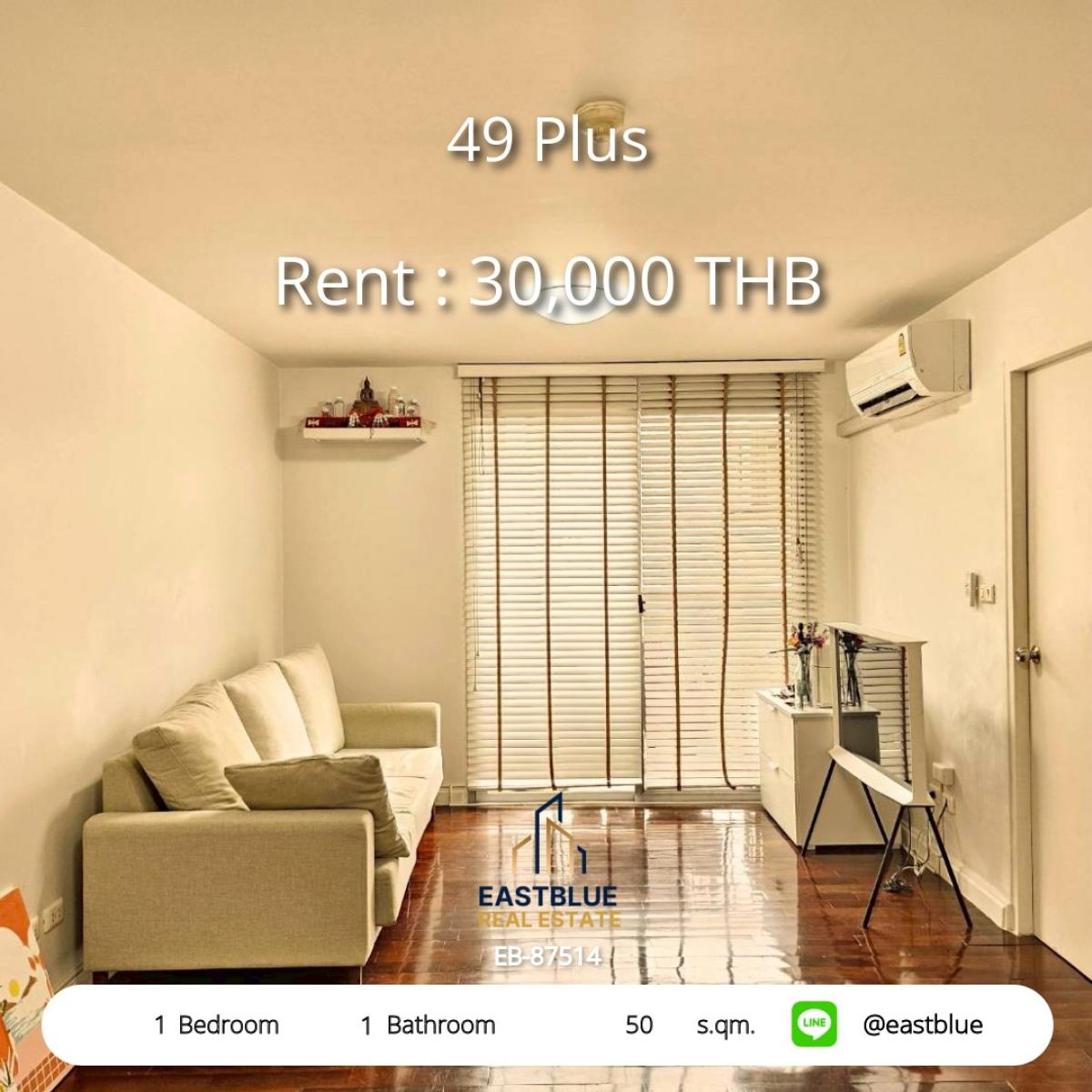 ให้เช่าคอนโดสุขุมวิท อโศก ทองหล่อ : คอนโดหรู 1 ห้องนอน วิวดี ใจกลางทองหล่อ 
เช่าเพียง 30,000 บาท/เดือน ใกล้ BTS Thong Lo!