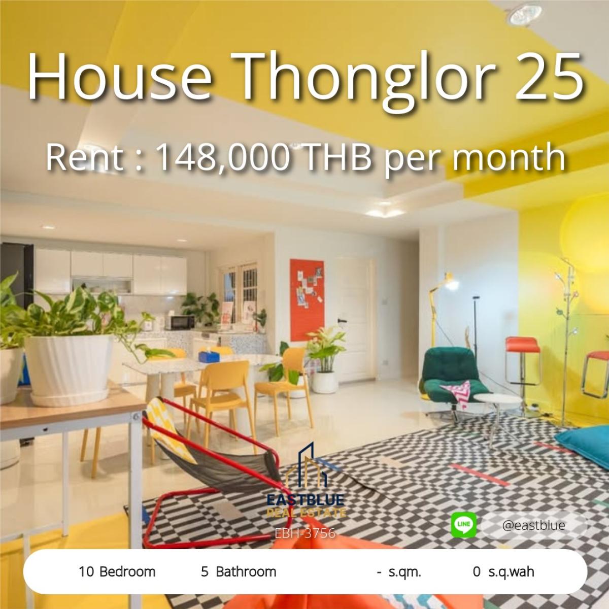 For RentTownhomeSukhumvit, Asoke, Thonglor : บ้านหรู 10 ห้องนอน ใจกลางทองหล่อ พร้อมเช่าสุดคุ้ม 148,000 บาท/เดือน 
โอกาสทอง! บ้านหลังใหญ่สำหรับครอบครัวใหญ่ที่คุณต้องไม่พลาด