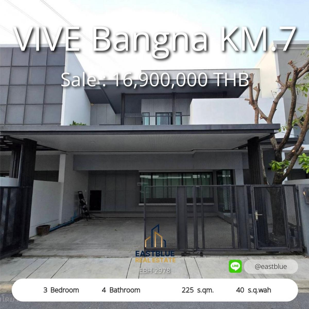 For SaleHouseBangna, Bearing, Lasalle : Luxury house, 3 bedrooms, Bangna area, near KM.7, ready to move in. 
Luxury 3-Bedroom House at Bangna KM.7 Ready to Move In