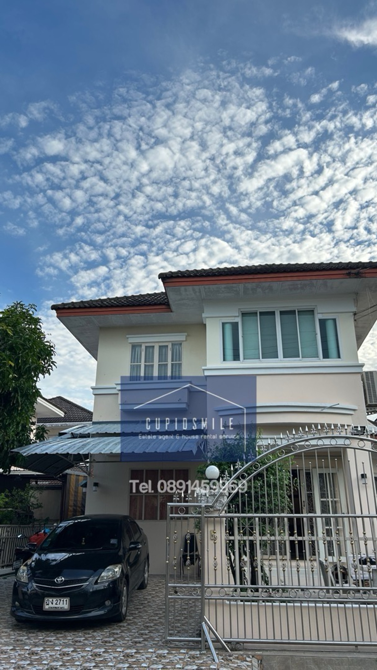 For RentHousePathum Thani,Rangsit, Thammasat : Single house for rent, 2 floors, 4 bedrooms, 3 air conditioners.